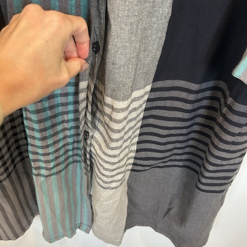 Vestido Gudrun Sjoden Grande Algodón Orgánico Azul Estampado Rayas Forrado Bolsillos - Imagen 4 de 14
