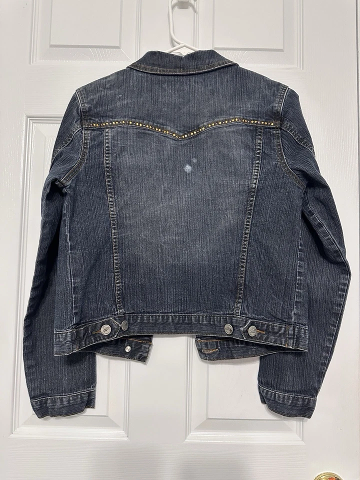 Chaqueta PAPAYA Azul Denim Adornada con Tachuelas con Bolsillos - Talla M Foto 2 de 4