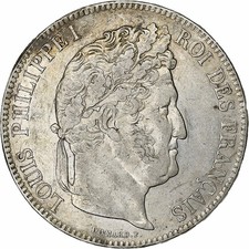 [#1200305] France, 5 Francs, Louis-Philippe, 1834, Rouen, Silver, AU, KM:749.2