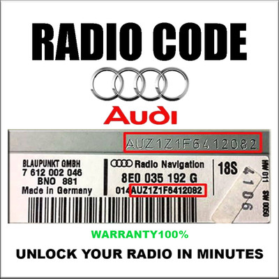 Audi Radio Unlock Code Service   All Models Concert Chorus RNS-E