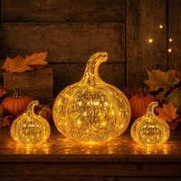 Herbstdeko Tisch 3 StüCk LED KüRbis Halloween Deko FüR Festliche AnläSse