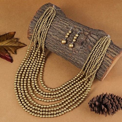 1SET African Style Multi-Layer Wooden Bead Jewelry Set Chokers Necklace - Picture 7 of 12