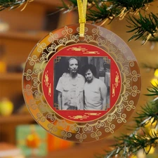 Retro 80s Comedy Glass Ornament Booger and The Master Oriental Nerds Movie Decor