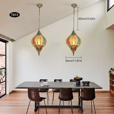 Pendant Light Retro Pendant Light Bohemin Style Pendant Oval Lantern Lamp Exotic