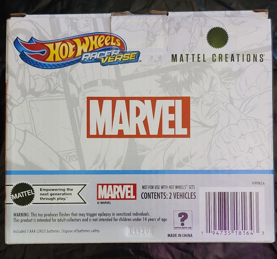MATTEL CREATIONS Marvel Hot Wheels RacerVerse Iron Man y Thanos, Nuevo Foto 2 de 2