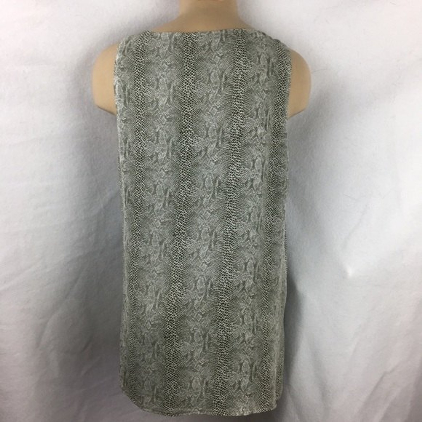 JOIE 100% Silk Gray Snake Python Print Sleeveless… - image 3