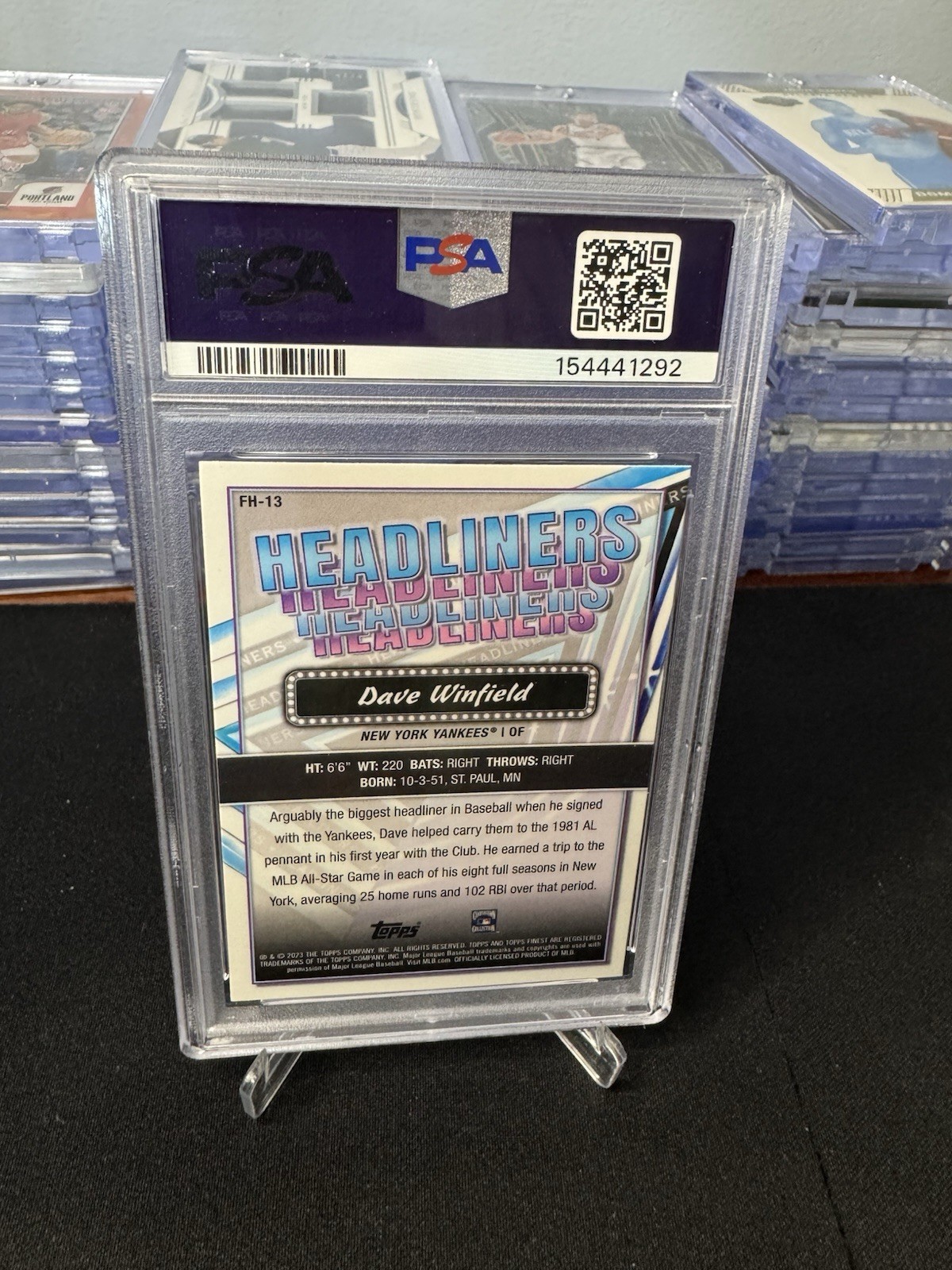 2023 Topps Finest - Finest Headliners Dave Winfield #FH-13 B/G PSA 10 view 2