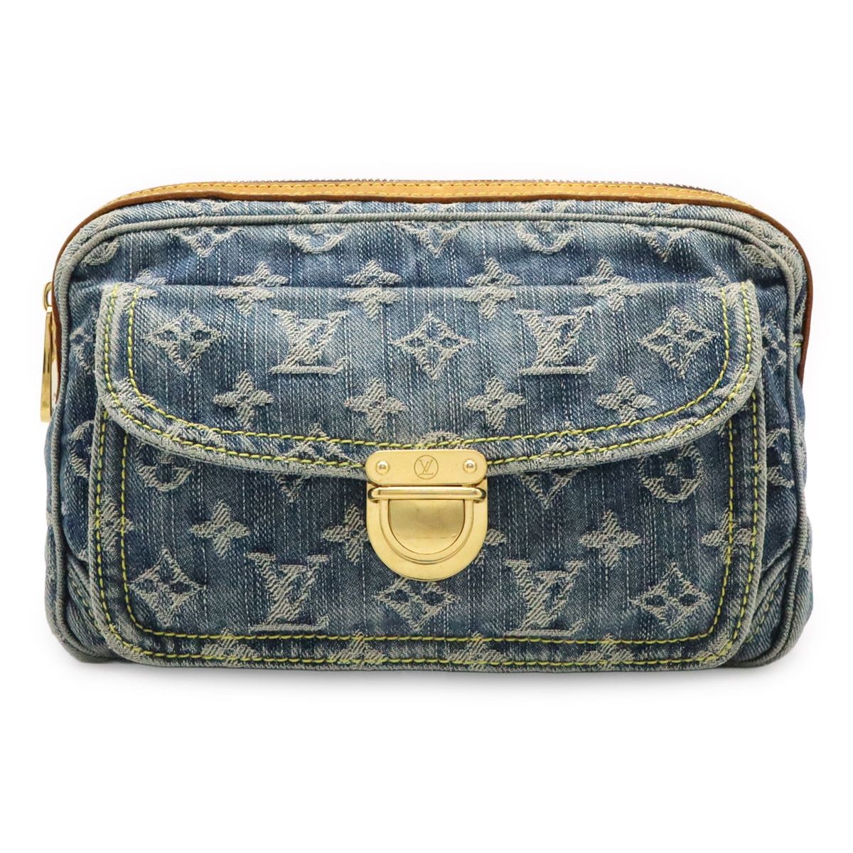 Louis Vuitton Bum Bag M95347 Monogram Denim Blue Waist Bag Canvas Casual