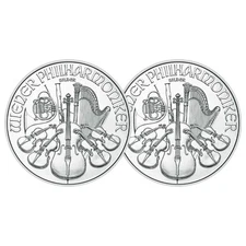 Lot of 2 - 2026 1.50 Euro Silver Austrian Philharmonic 1 oz BU