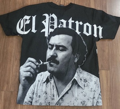 Crooks & Castles T-Shirt Men's Sz Medium Pablo Escobar AOP Casa De Bandidos Tee 