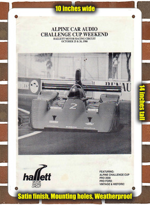 Metal Sign - 1986 Hallett Motor Racing Circuit Racing Program - 10x14 inches