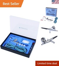 Professional Airbrush Kit - Includes Hose, Nozzles, and Needles for Precision