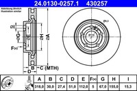 2X ATE 24.0130-0257.1 Bremsscheibe FüR Mercedes-Benz