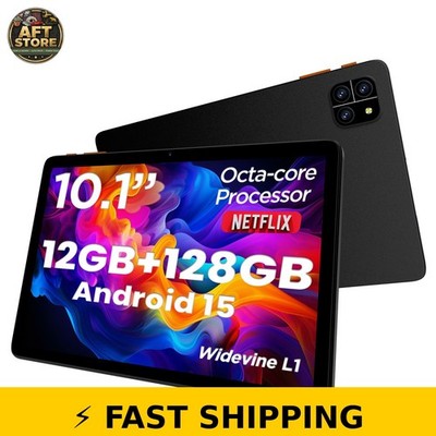 Callsky-Tab 10 Inch Android 15 Tablet, 12GB RAM, 128GB Storage - Black