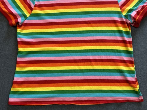 Forever21 Damen-T-Shirt mehrfarbig Regenbogen gestreift Oberteil Kurzarm Übergröße 2X - Bild 5 von 18