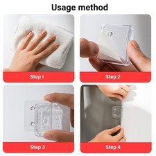 2/4/8Pcs Clear Shower Curtain Clips Windproof Self Adhesive Splash Guard Clips