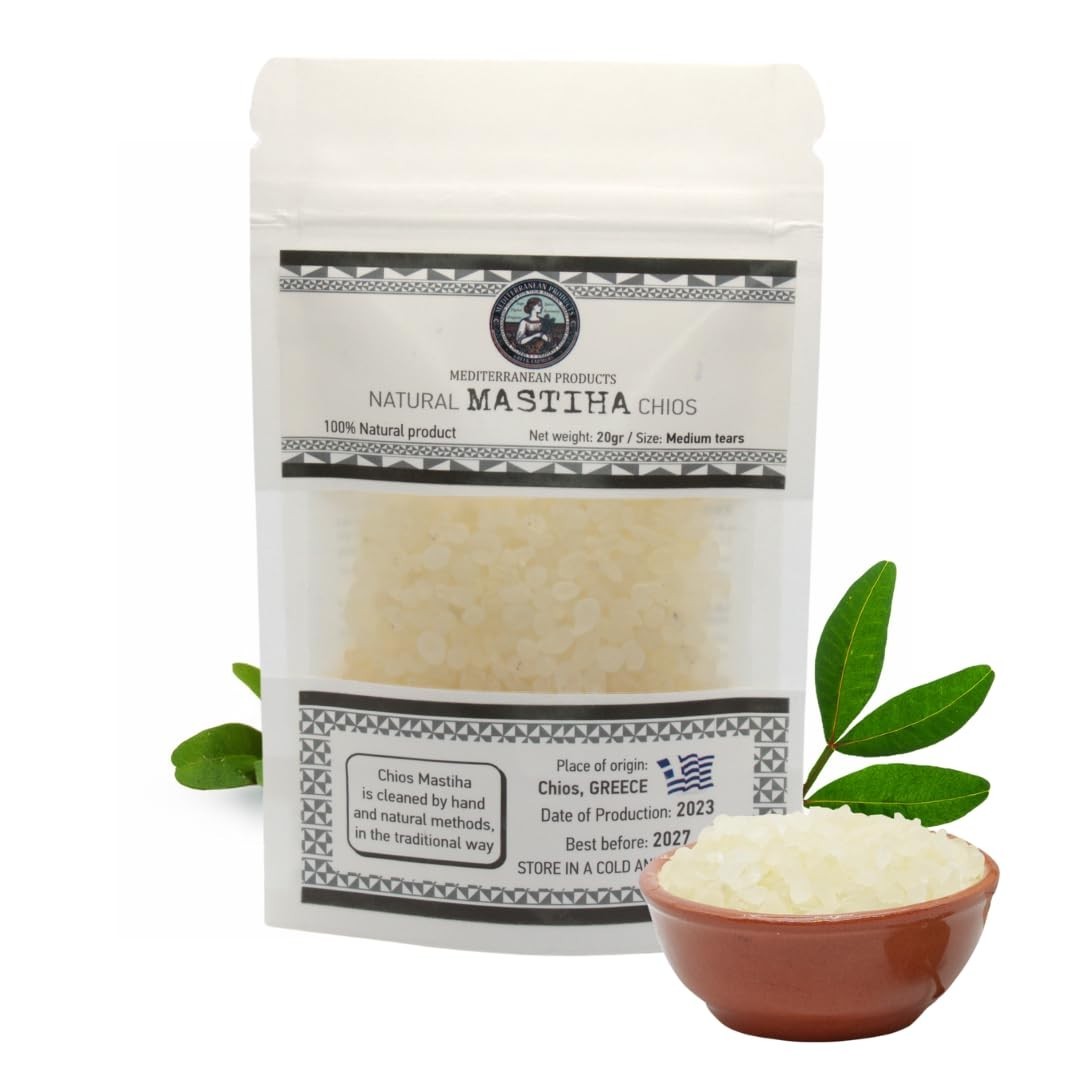 Organic Mastiha Chios 20G – 100% Natural Greek Mastic Gum, Gluten-Free & Suga...