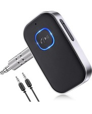 COMSOON Bluetooth Receiver for Car, Noise Cancelling 3.5mm AUX Black Silver