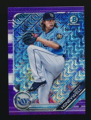 2019 Bowman Chrome #BCP88 Mega Box Purple Mojo Refractor /250 Brent Honeywell