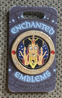 Disney 2020 Enchanted Emblems Jafar Aladdin Villain Scarab Spinner Pin LE 3000