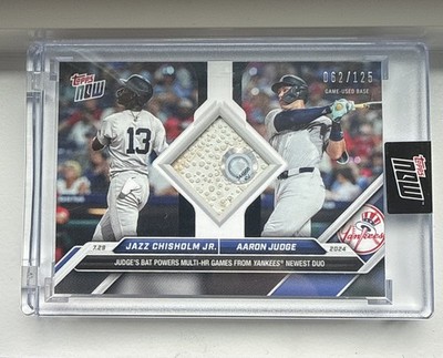 2024 Topps Now Aaron Judge / Jazz Chisholm Jr Game Base RELIC 62/125 #490A YANKS