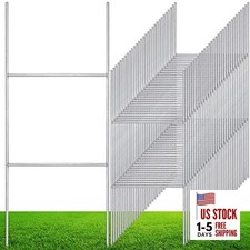 Pcs H Stakes for Yard Signs 16.5'' x 7'' Heavy Duty Metal H Frame Wire 100