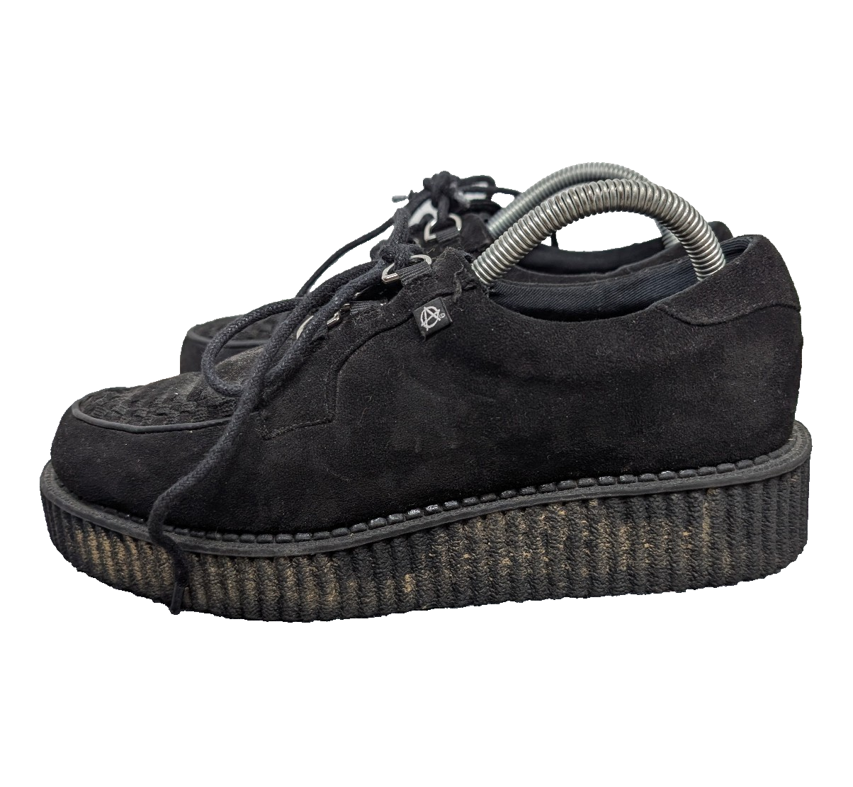 Anarchic Tuk Creepers Womens 10 Black Platform Punk Alternative Faux Suede Shoes