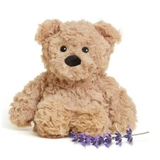  Junior Microwavable & Weighted Stuffed Animals Curly Bear 9 x 5 x 2 Inch Brown