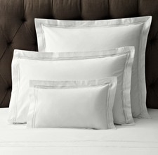NEW Restoration Hardware RH Italian Classic EURO Sham Satin Stripe WHITE