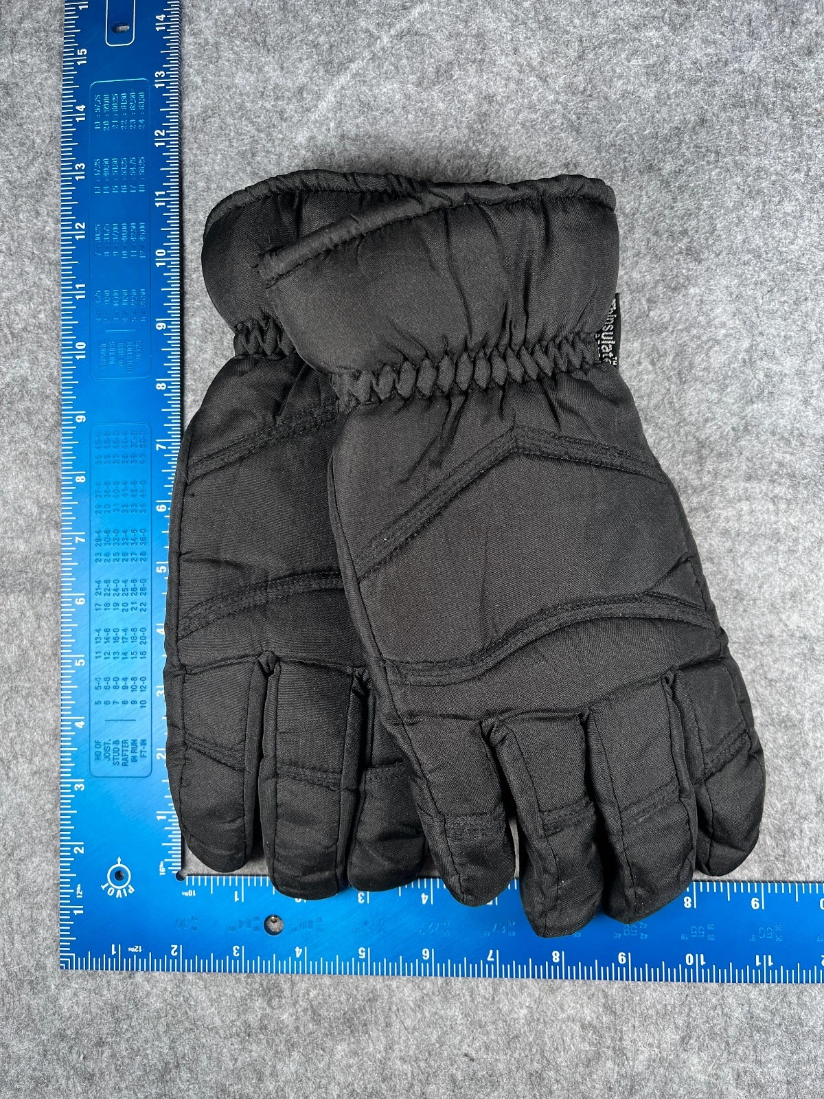 Thinsulate Adult Gloves One Size Black Polyester Insulated Ski Waterproof NEW