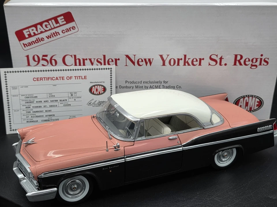 Danbury Mint 1956 Chrysler New Yorker St. Regis Hardtop 1:18 By Acme Diecast Car - Image 2 of 4