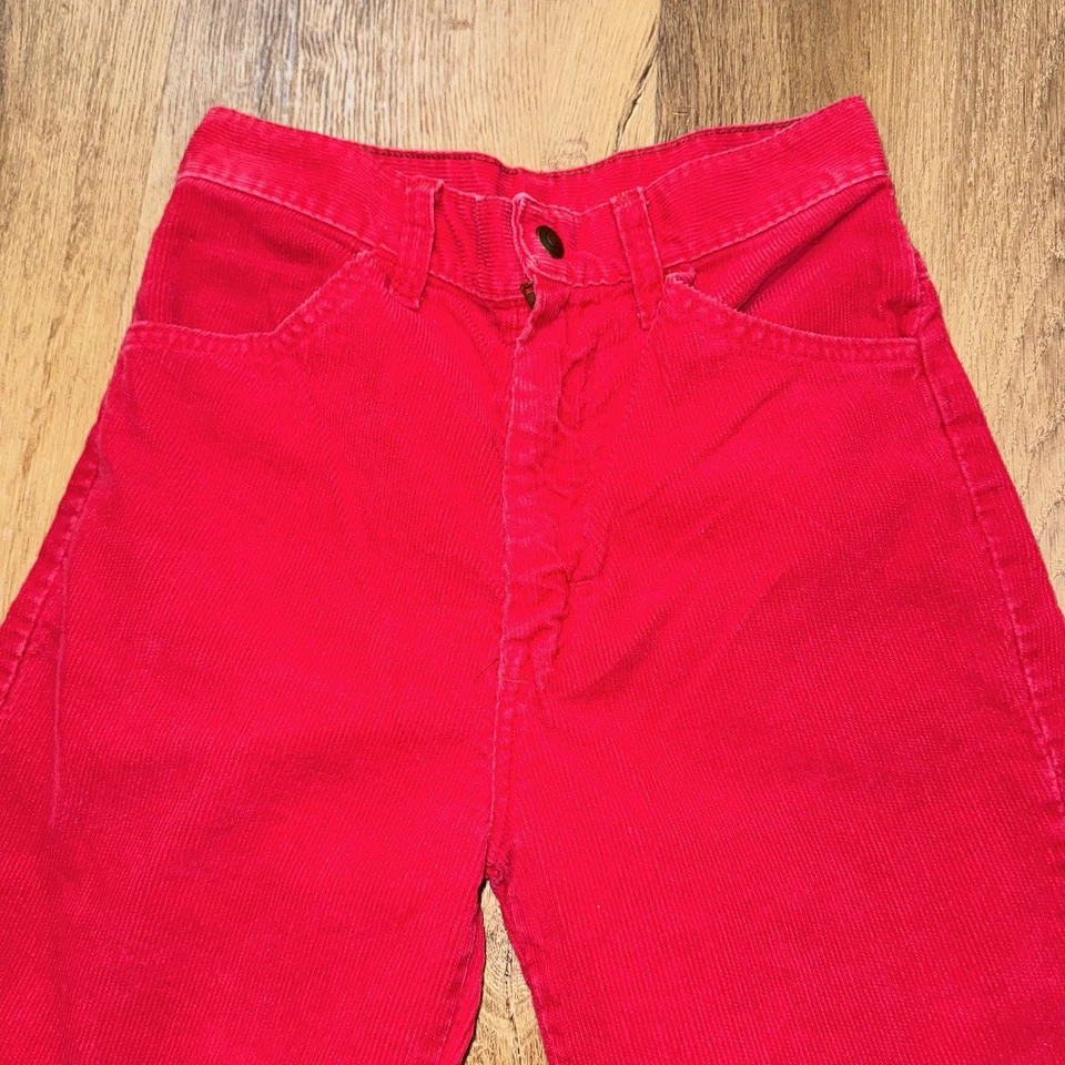 Pantalones de Colección Años 60 70 Campana Parte Inferior Pana Disco EE. UU. Cuadros Jóvenes Niños Niñas 26 x 27 Foto 3 de 4