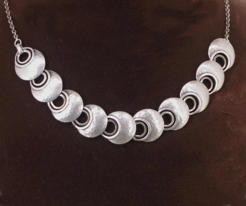 Collana In Argento Art Deco Design Collier Art Nouveau - Immagine 4 di 4