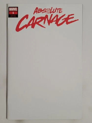 Absolute Carnage #1 Marvel Comics 2019 NM 9.4 Blank White Variant Cover