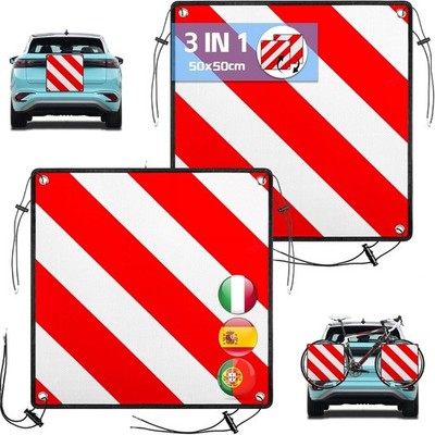 3in1 Warntafeln Warnschild reflektierend Italien Spanien 50x50cm Aluminium DHL