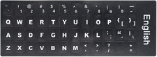 2 PCS English Keyboard Stickers with Non-Transparent Black Background  White
