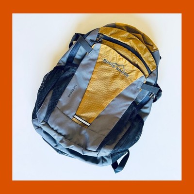 Eddie Bauer Ultralight Trail Daypack Backpack Hiking, Camping, Gold, Gray/Black