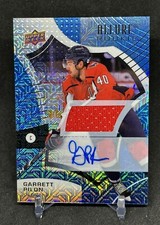 2021-22 Upper Deck Allure Blue Line AUTO JERSEY Garrett Pilon #110 Capitals /75