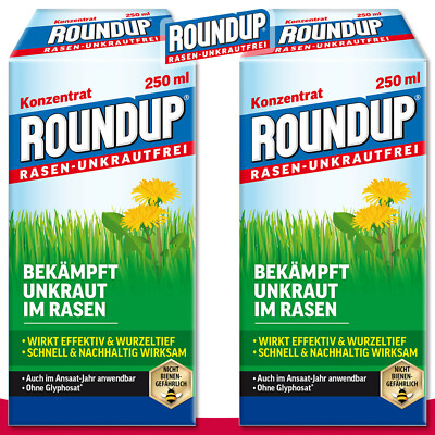 Roundup Rasen-Unkrautfrei 2 x 250 ml Konzentrat Brennnessel Quecke Distel Garten