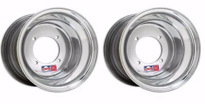 DWT .190 Polished Rear Wheels Rims PAIR 9'' 9x8 Suzuki LT500 LT250 500 250 500R