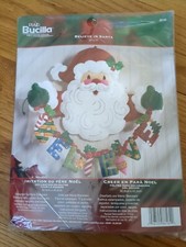 Bucilla BELIEVE IN SANTA Felt Christmas Wall Hanging Kit OOP Sealed RARE