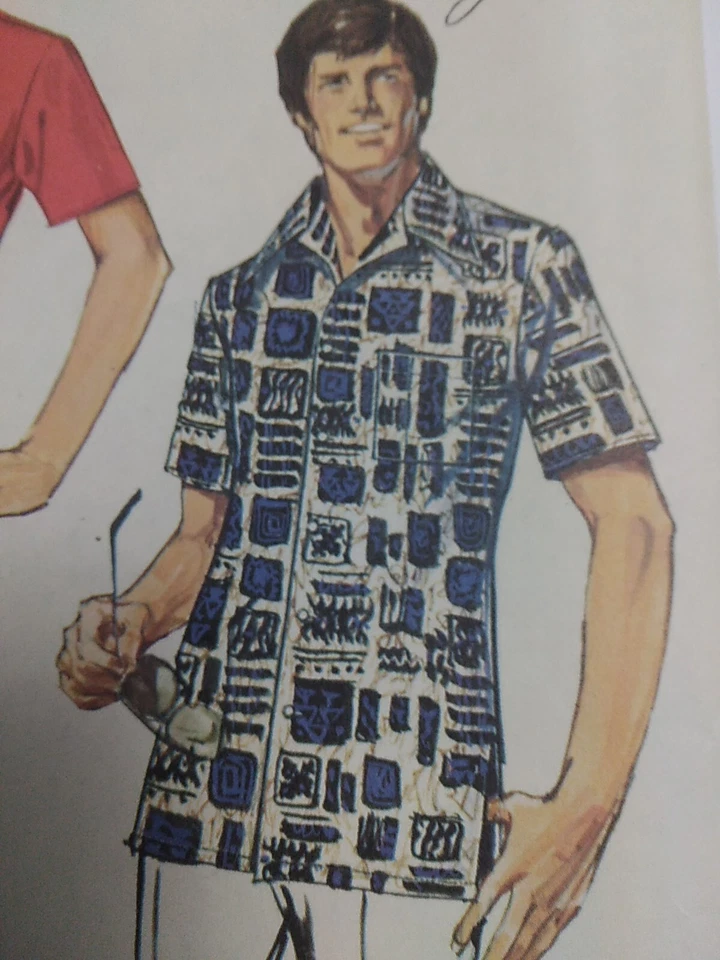 Shirt Sports Mens M 38 40 Simplicity 6368 Sewing Pattern FF VTG Jiffy Easy Fast - Image 4 of 4