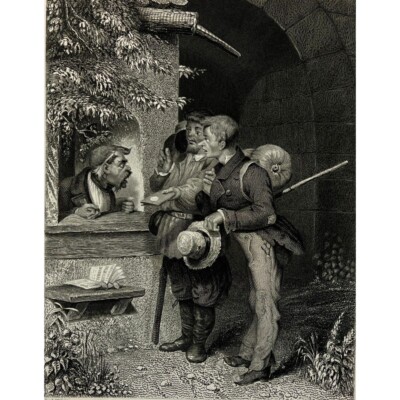 ca. 1850 - A.H. Payne's  - Original Antique Engraving Print - ''DIE PASSREVISION''