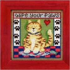Springtime Kitty Paws Beaded Cross Stitch Kit - MH143104: Buttons, Beads  Joyfu