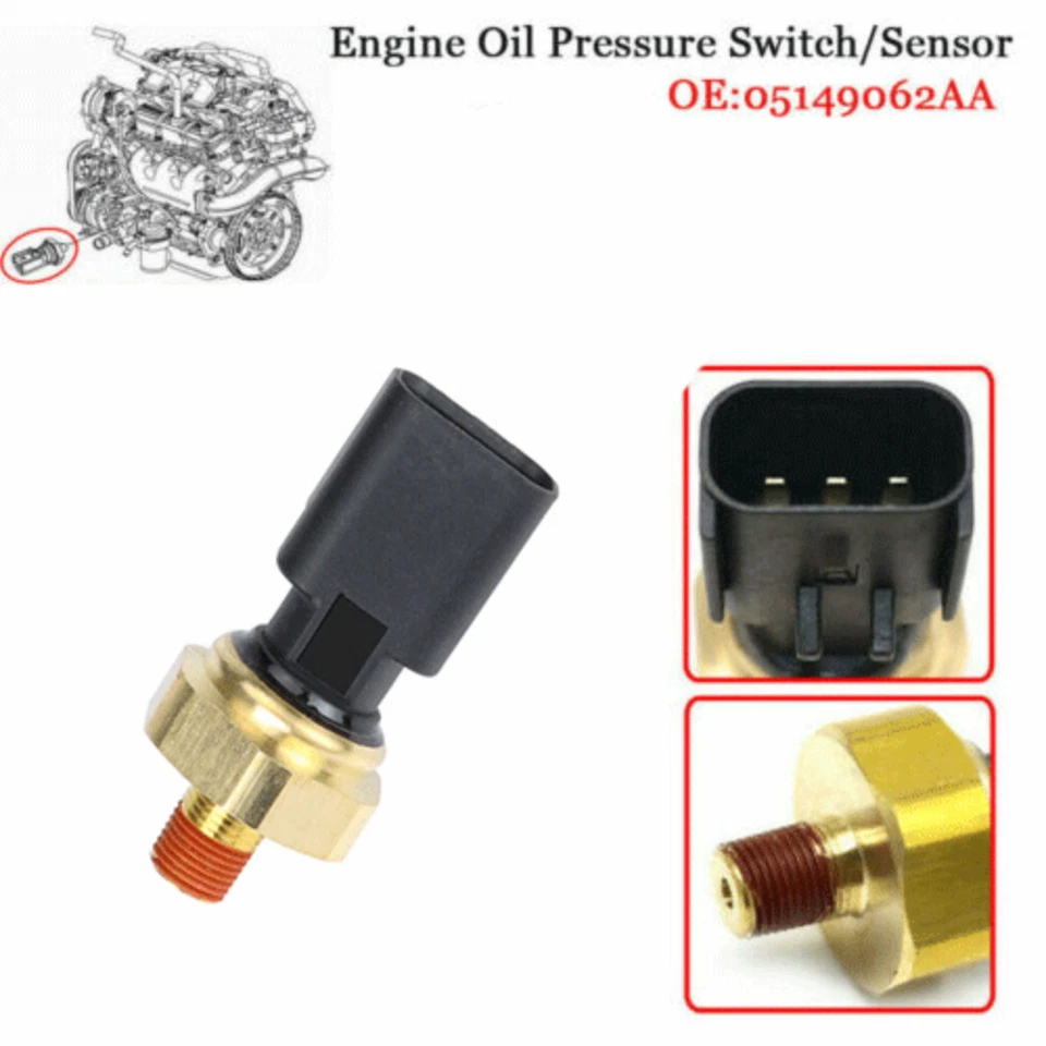 Sensor/interruptor/medidor de pressão de óleo para Chrysler Dodge Jeep Ram 05149062AA PS418 - Imagem 2 de 4