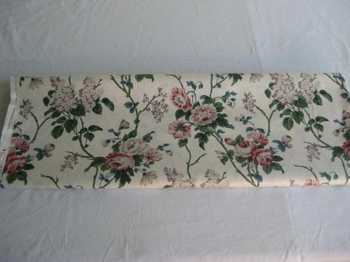 2+ Yd VTG Waverly Rose Cottage Rememberance Cotton Fabric Floral Victorian - Picture 11 of 12