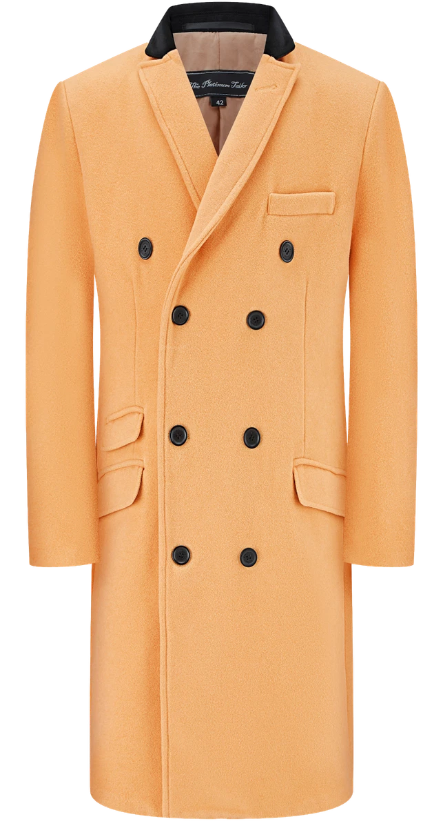 Mens overcoat velvet collar sale