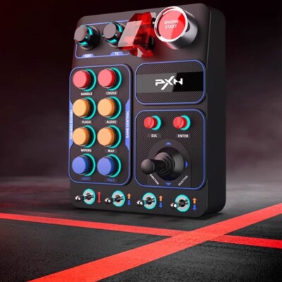 PXN CB1 Sim Racing Button Box with RGB Lighting & Programmable Buttons ...