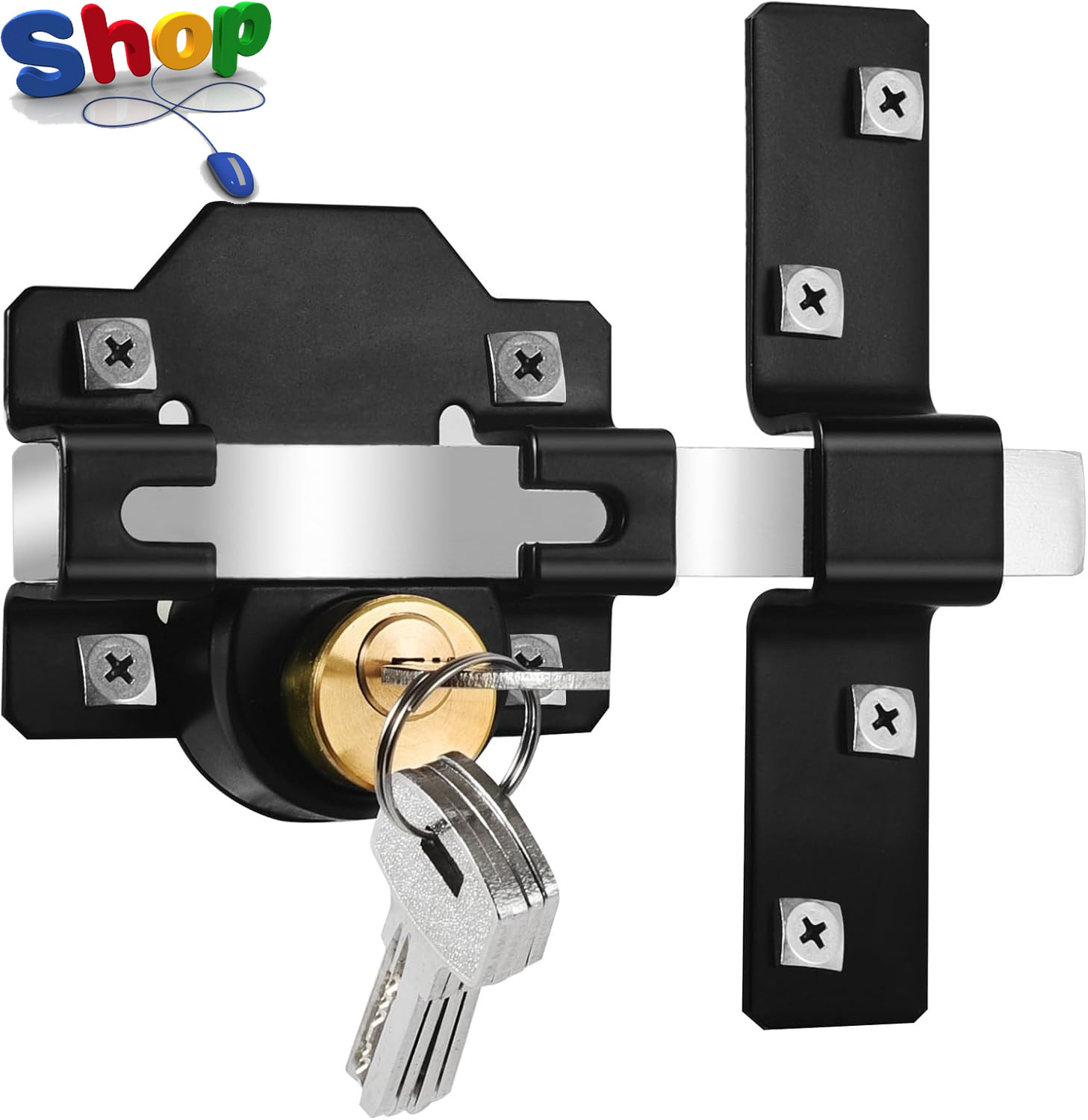Both Side Lock Door 70Mm Long Throw Gate Lock Stainless Steel Grade Lockable wit