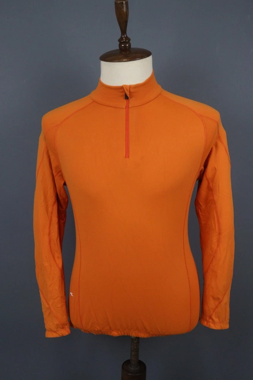 Kjus Orange Soft compression Long Sleeve 1/4 Zip Top Shirt Size 40
